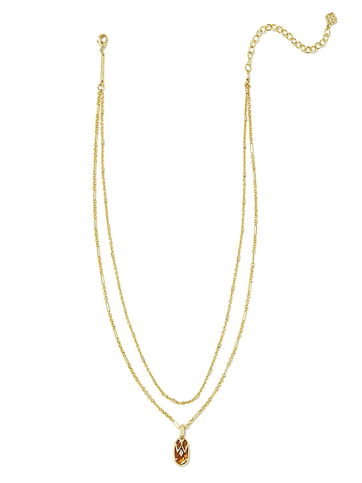 wrangler x yellow rose by kendra scott elisa halskette aus marmoriertem bernstein