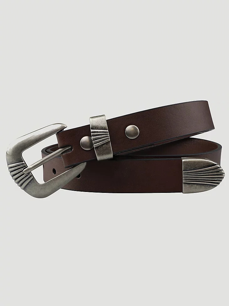 wrangler damen-gürtel mit muschelkante 3-teilig braun