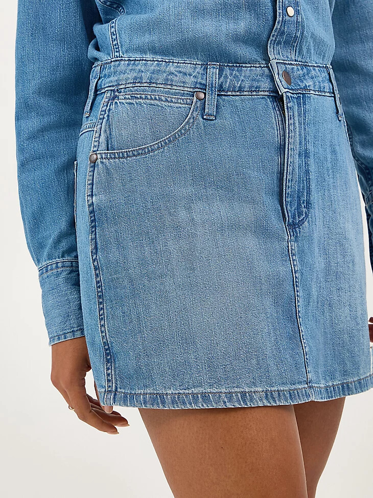 damen-jeanskleid mit langen Ärmeln ultramarin