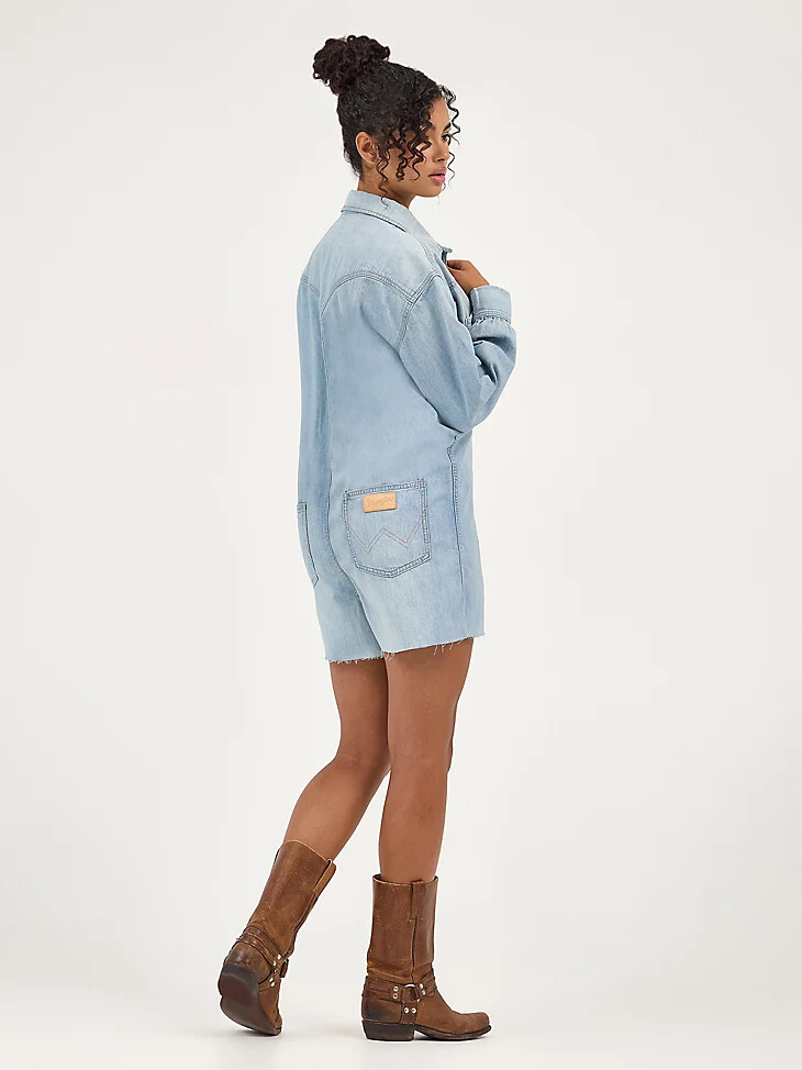 heritage jumpsuit für damen hellblaue waschung