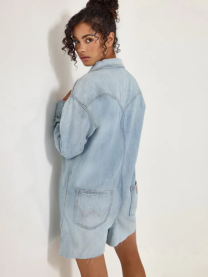 heritage jumpsuit für damen hellblaue waschung