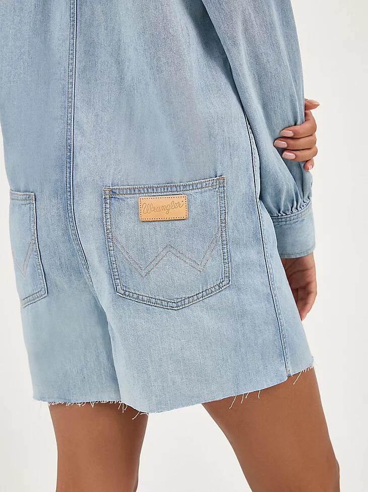 heritage jumpsuit für damen hellblaue waschung