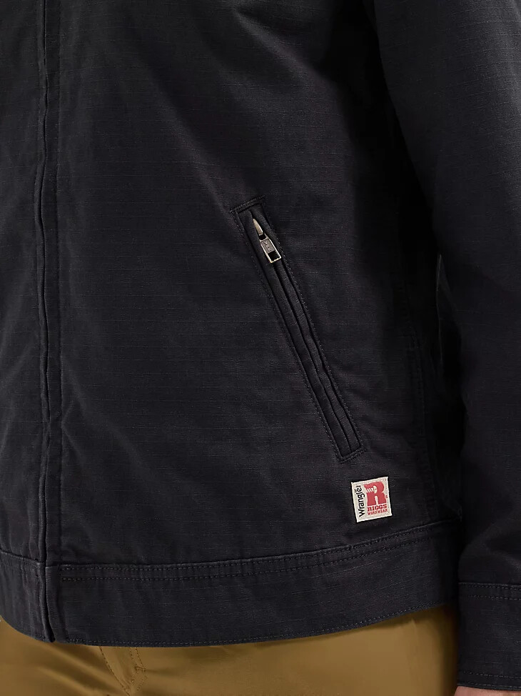 wrangler riggs workwear damen-arbeitsjacke mit flanellfutter jet black