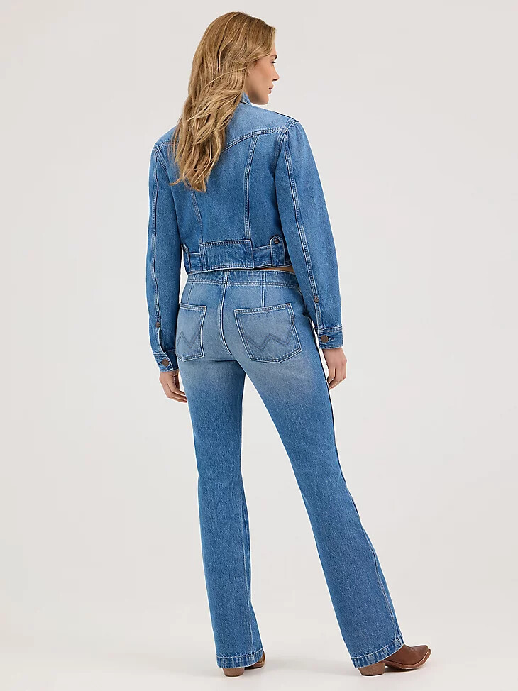 damen-jeans-motorradjacke „blühend