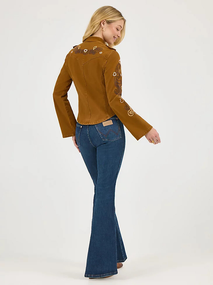 wrangler x lainey wilson bestickte utility-jacke mönchsrobe