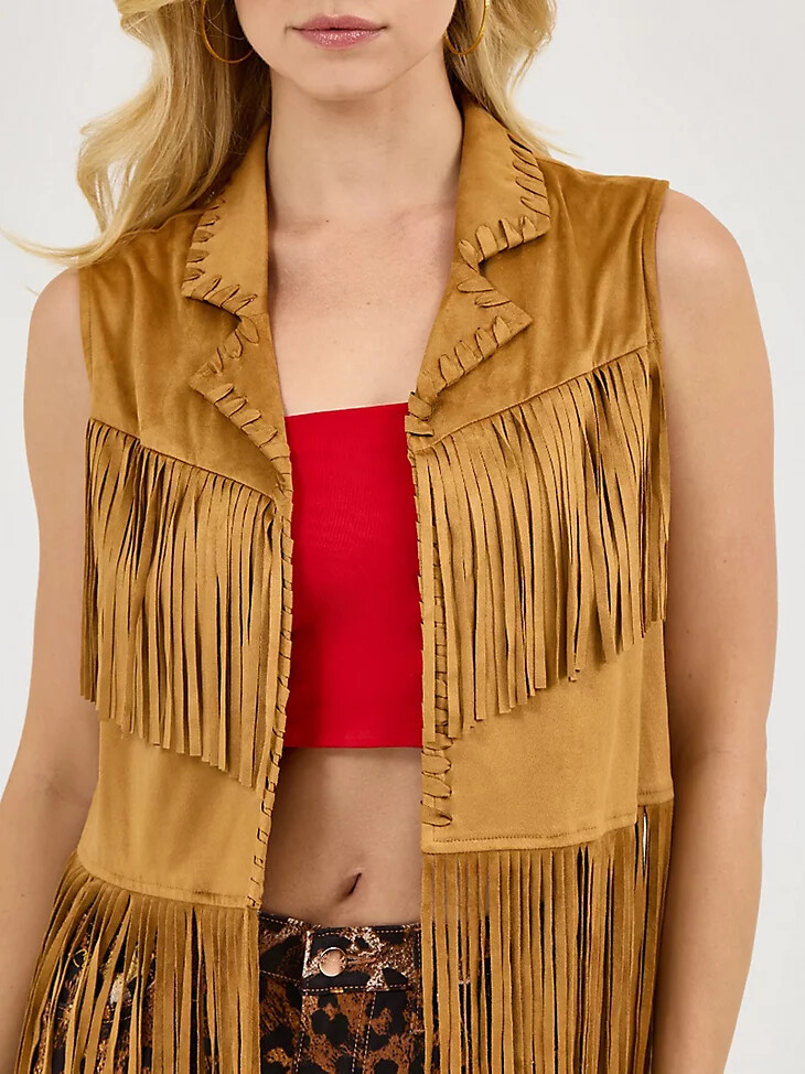 wrangler x lainey wilson festival fringe weste knochenbraun