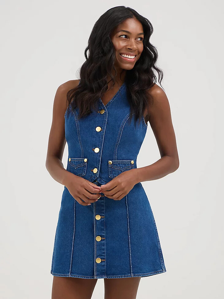 wrangler x yellow rose by kendra scott jeansweste wrangler blau