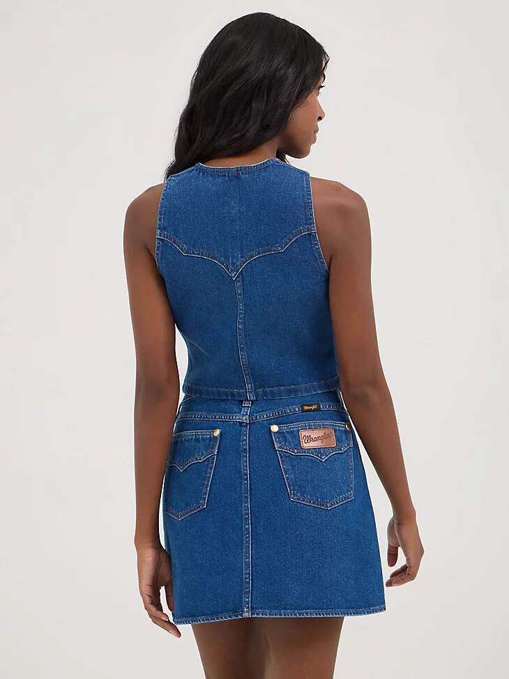 wrangler x yellow rose by kendra scott jeansweste wrangler blau