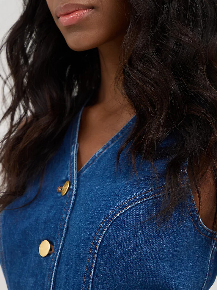 wrangler x yellow rose by kendra scott jeansweste wrangler blau