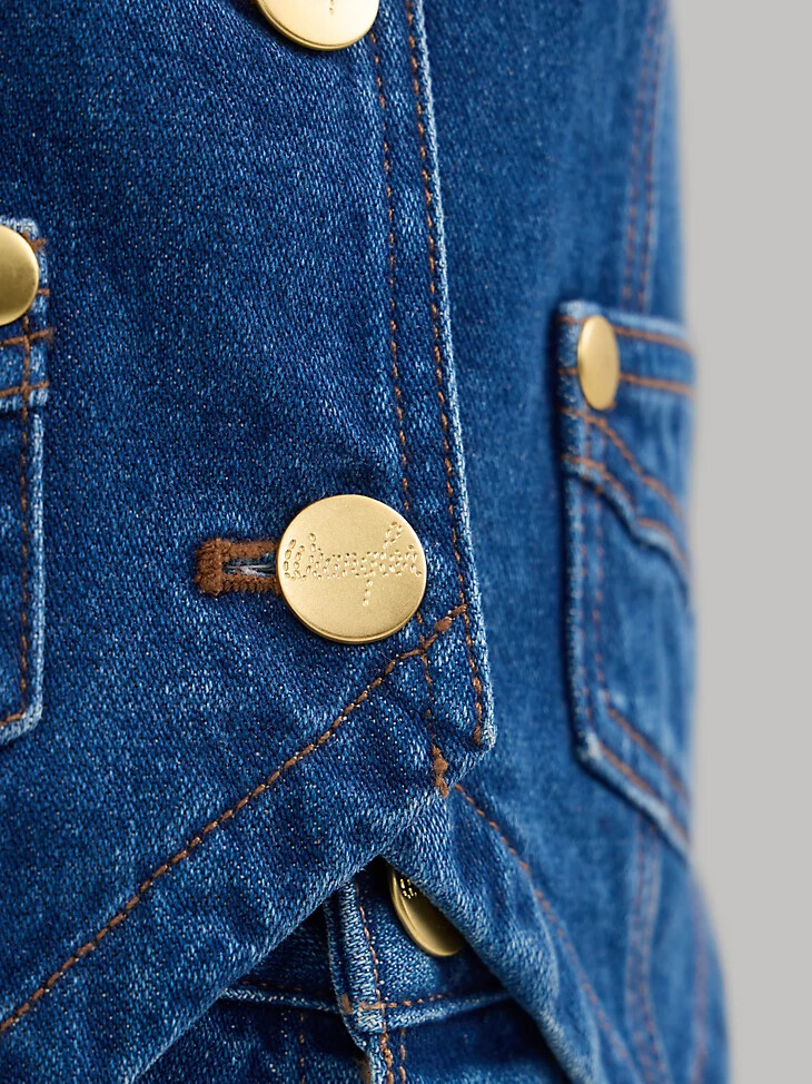 wrangler x yellow rose by kendra scott jeansweste wrangler blau