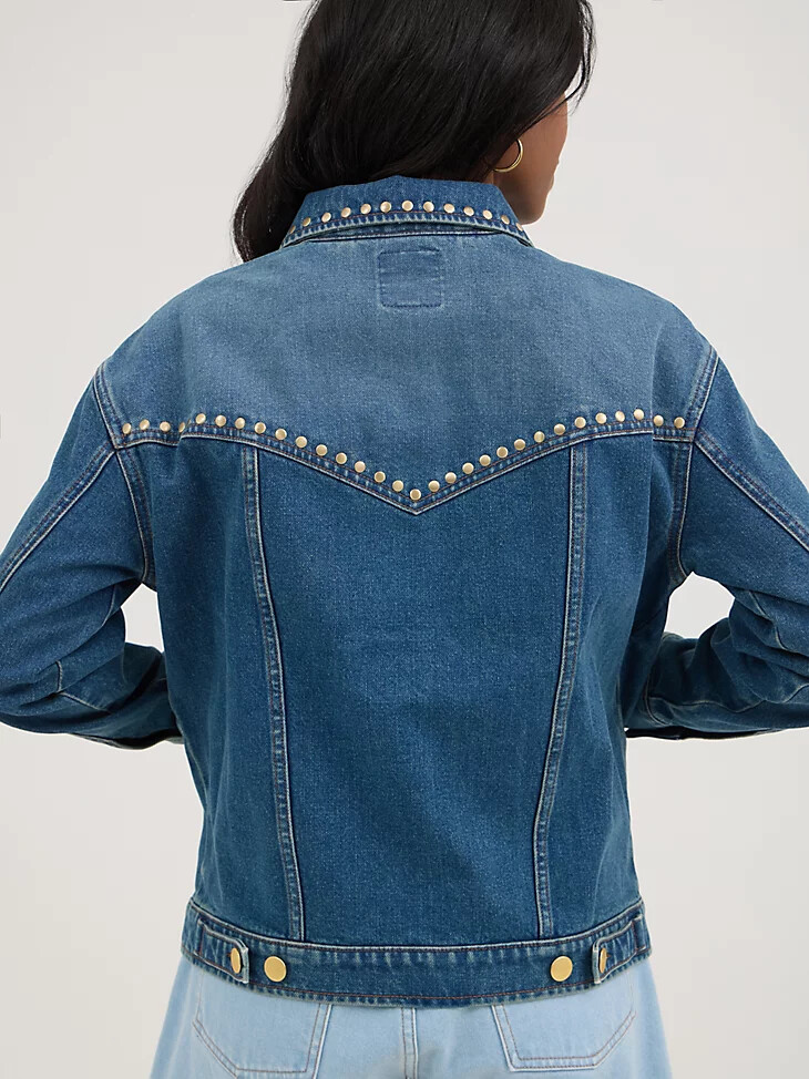 wrangler x yellow rose by kendra scott nietenjacke patina blue
