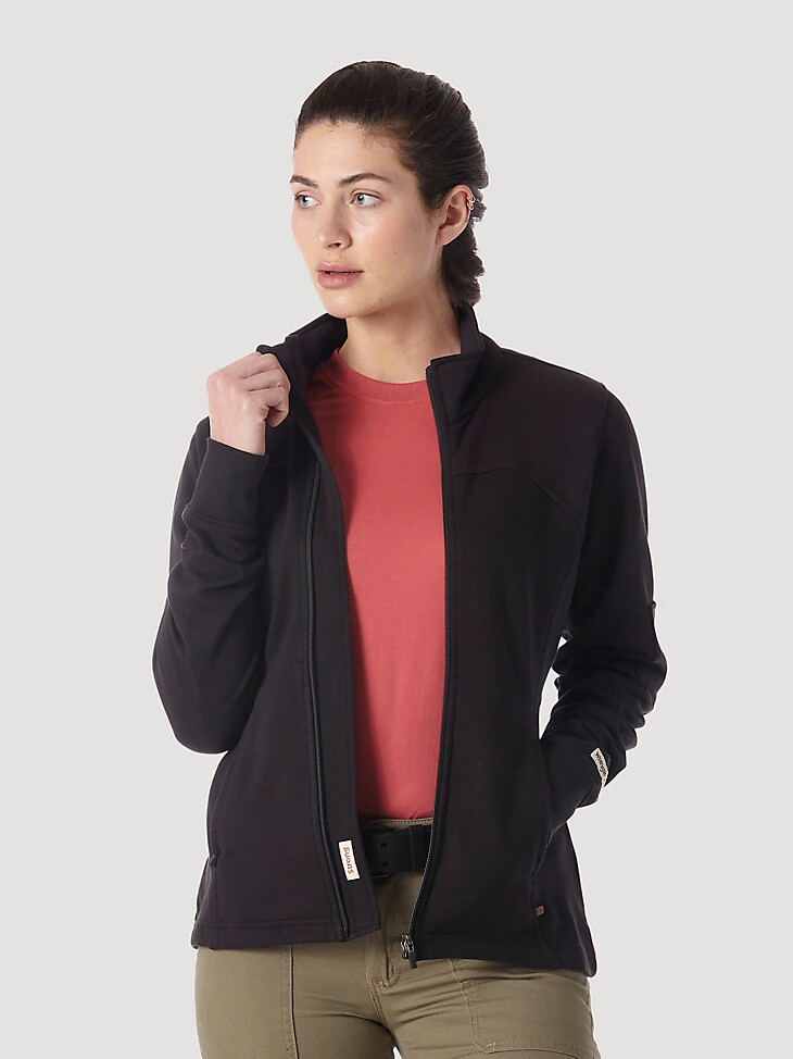 wrangler riggs workwear arbeitsjacke für damen schwarz