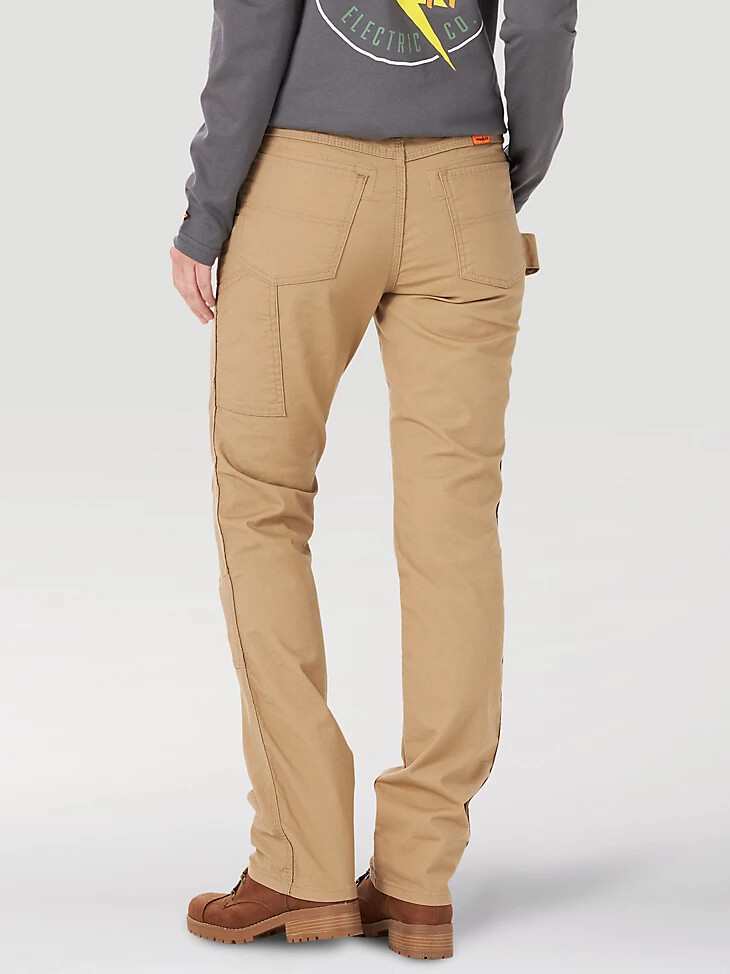 wrangler fr damen-arbeitshose flammhemmend goldkhaki
