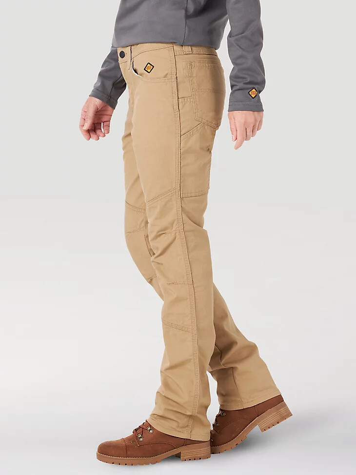 wrangler fr damen-arbeitshose flammhemmend goldkhaki