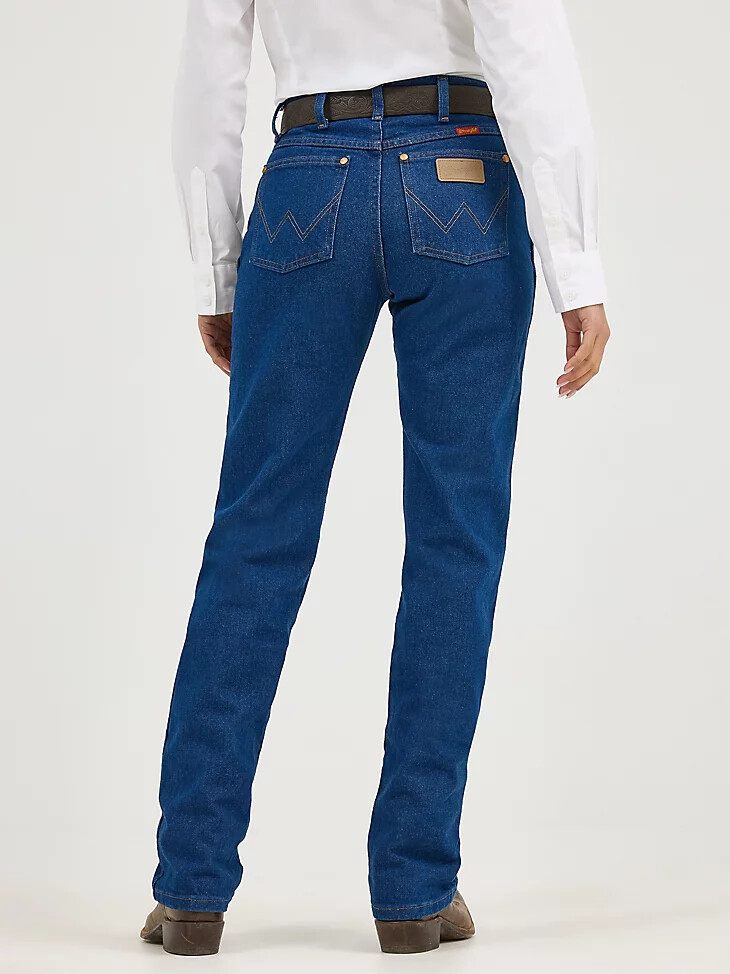 wrangler cowboy cut slim fit jeans für damen vorgewaschen indigo