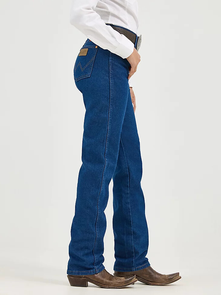 wrangler cowboy cut slim fit jeans für damen vorgewaschen indigo