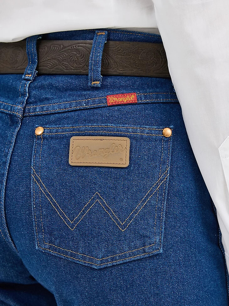 wrangler cowboy cut slim fit jeans für damen vorgewaschen indigo