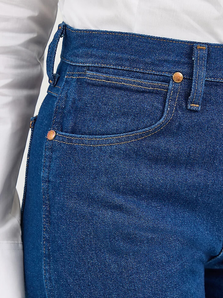 wrangler cowboy cut slim fit jeans für damen vorgewaschen indigo