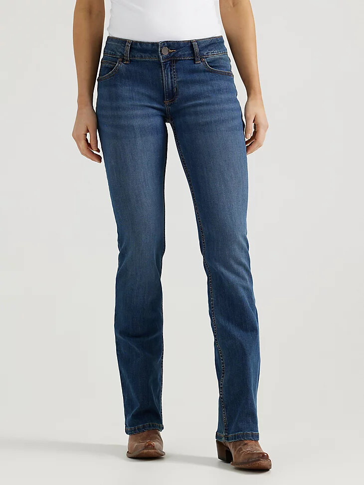 essential mid-rise bootcut-jeans kora für damen