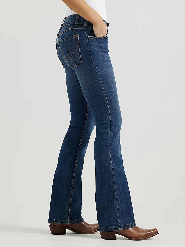 essential mid-rise bootcut-jeans kora für damen