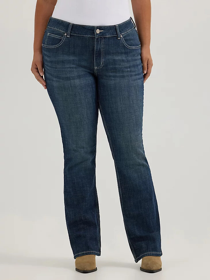 damen-bootcut-jeans plus – waschen