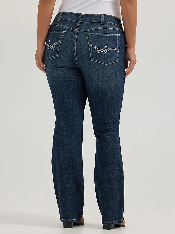 damen-bootcut-jeans plus – waschen