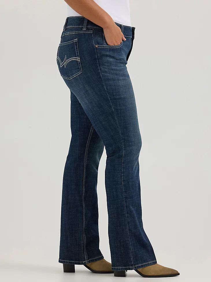 damen-bootcut-jeans plus – waschen