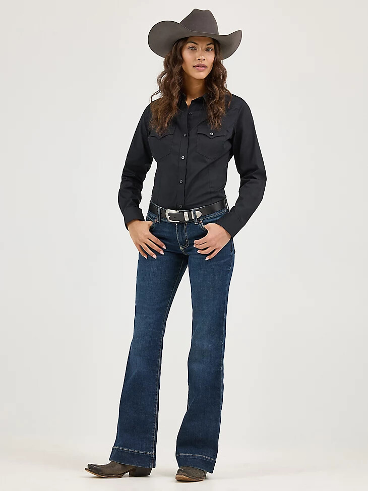wrangler retro mae wide leg hose für damen jeans samantha
