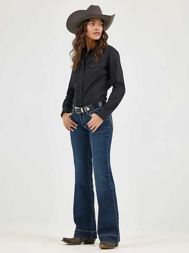 wrangler retro mae wide leg hose für damen jeans samantha