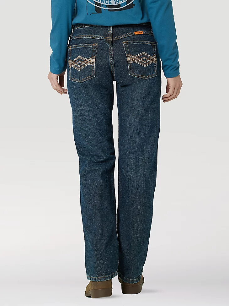 wrangler fr flame-resistant bootcut jeans für damen crosshatch