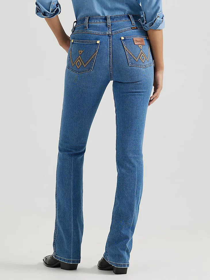 wrangler x yellow rose by kendra scott bootcut jeans mittlere waschung