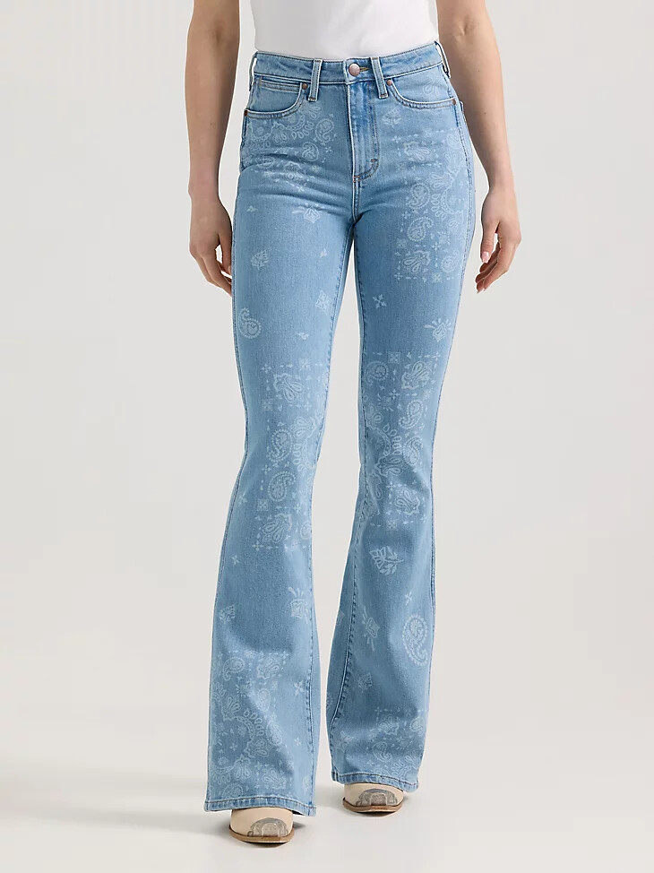 wrangler retro bailey high rise jeans mit paisley-print für damen