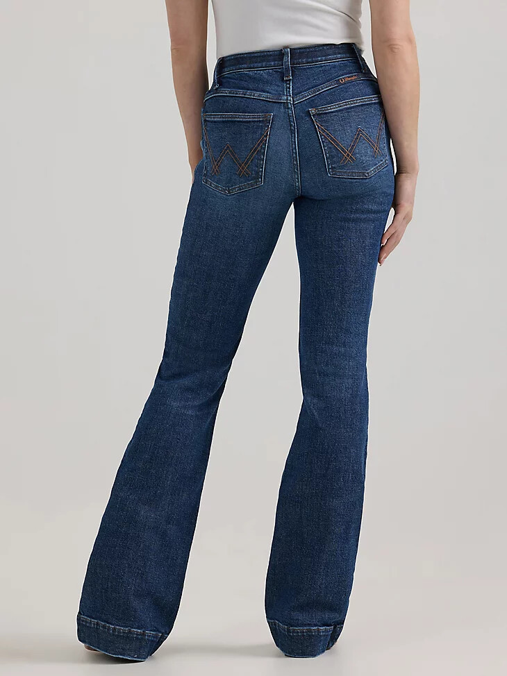 wrangler ultimate riding jeans für damen willow mid-rise hose luna
