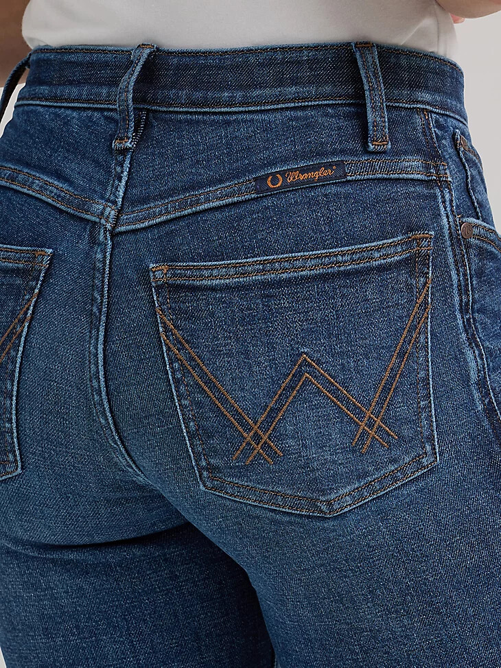 wrangler ultimate riding jeans für damen willow mid-rise hose luna