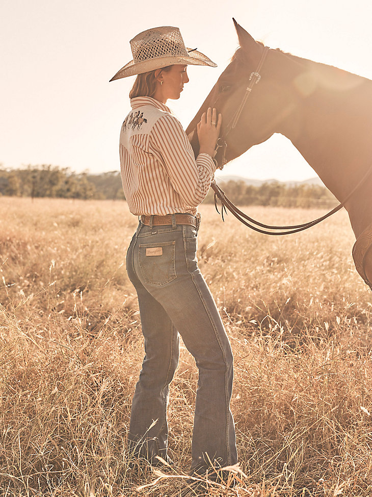 wrangler retro bailey high rise hose für damen jeans vivianna