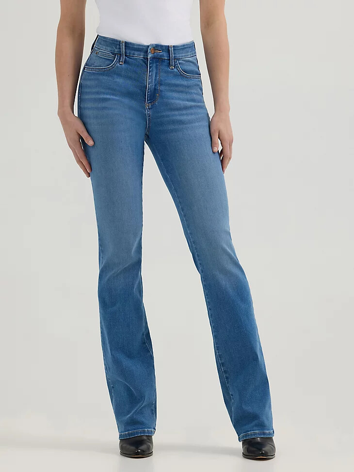 damen wrangler bespoke high rise bootcut jean palmer