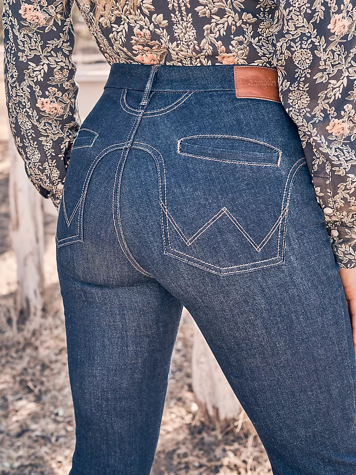 wrangler bespoke high rise fashion flare jeans für damen adalyn