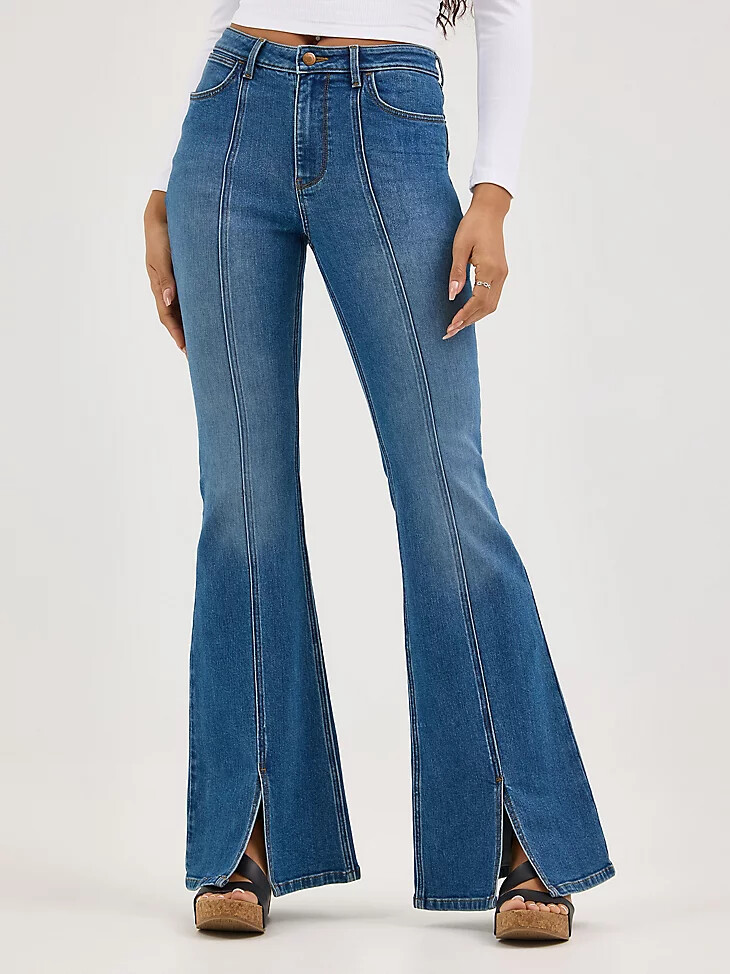damen-jeans „fierce flare split hem carolina