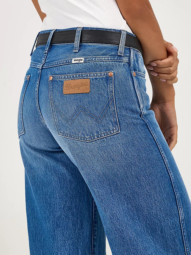 womens worldwide mid rise wide leg jeans ranch housedown