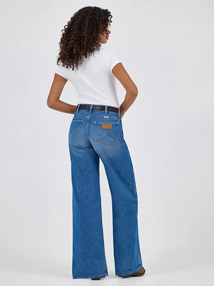 womens worldwide mid rise wide leg jeans ranch housedown