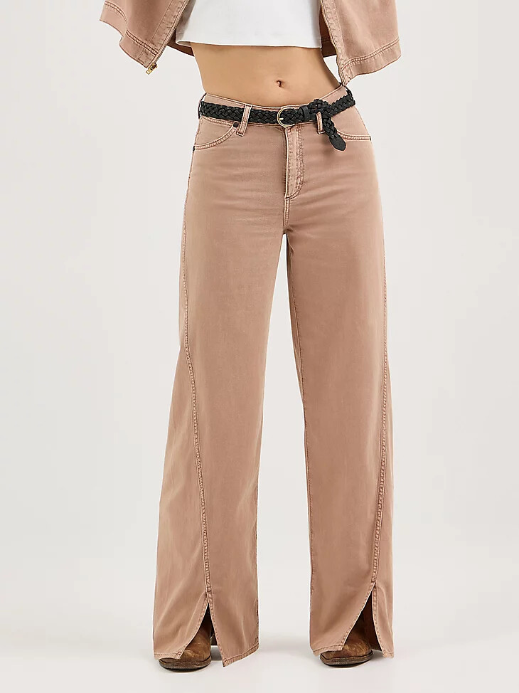 damen loose spat jeans raw umber