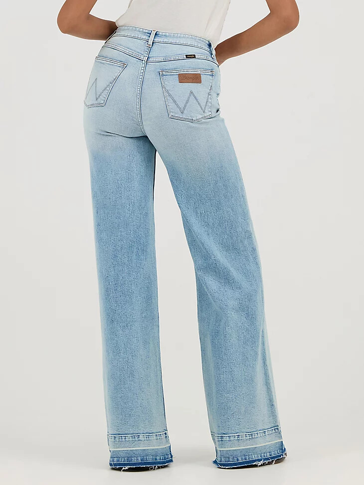 oasis damen-jeans mit hohem bund und weitem bein