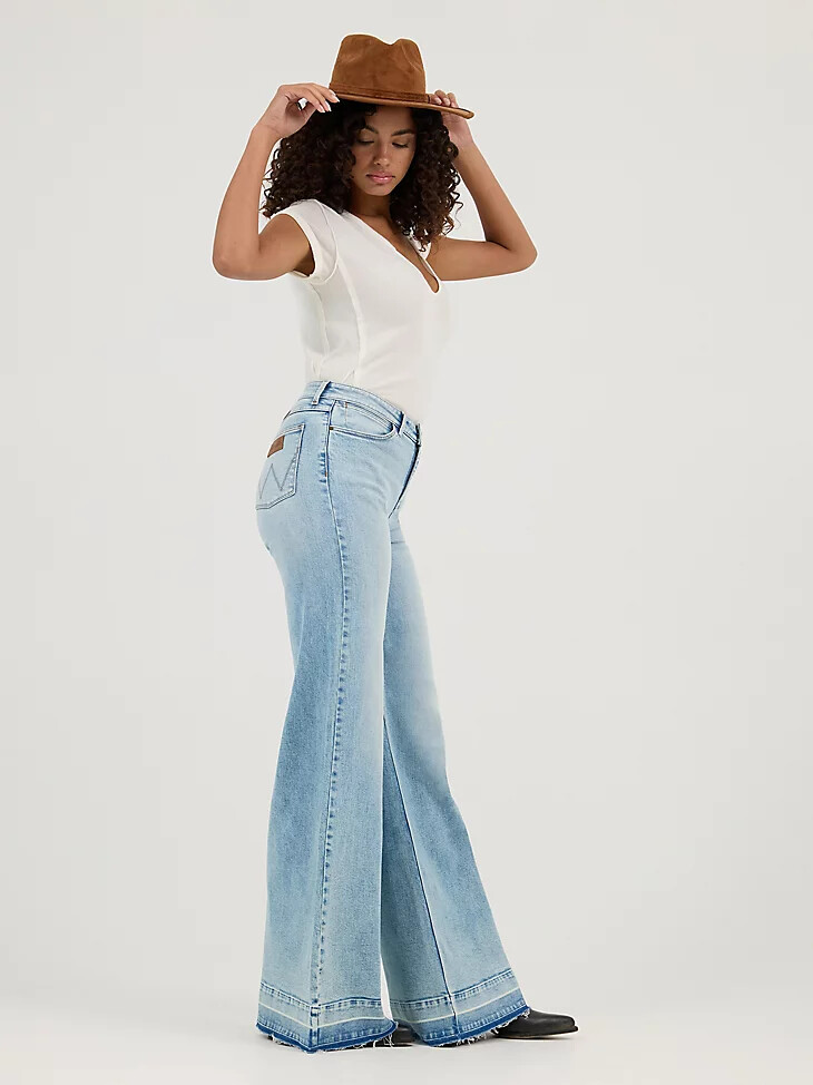 oasis damen-jeans mit hohem bund und weitem bein