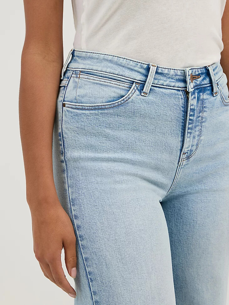 oasis damen-jeans mit hohem bund und weitem bein