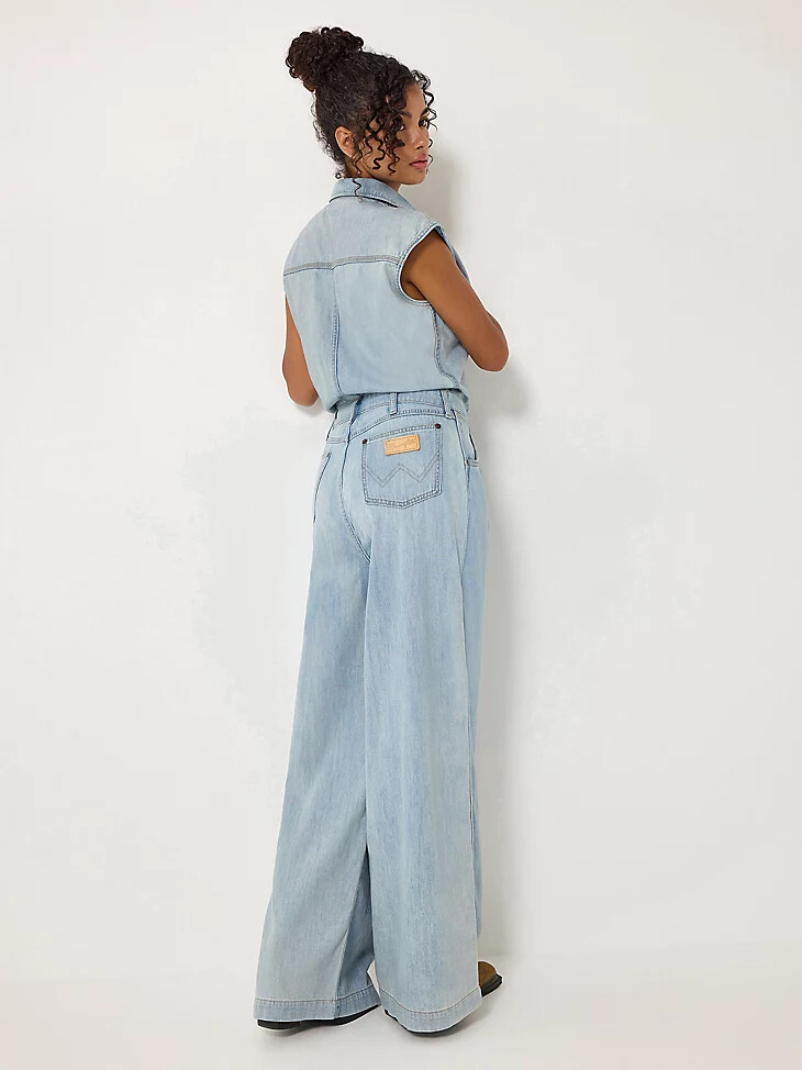 damen-hosenoverall hellblaue waschung