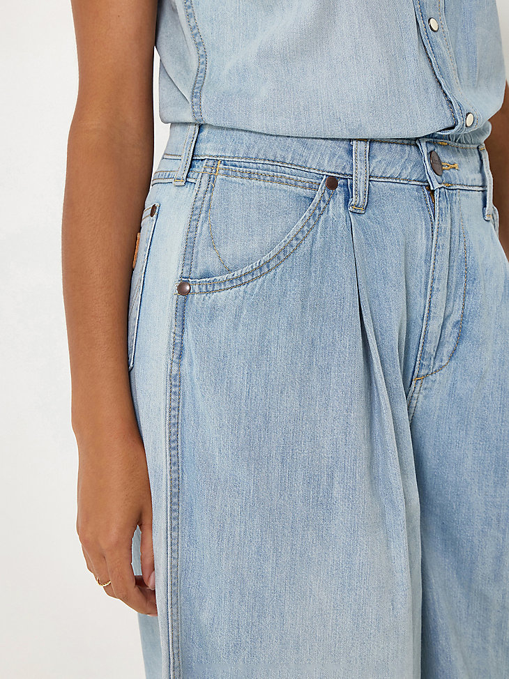 damen-hosenoverall hellblaue waschung