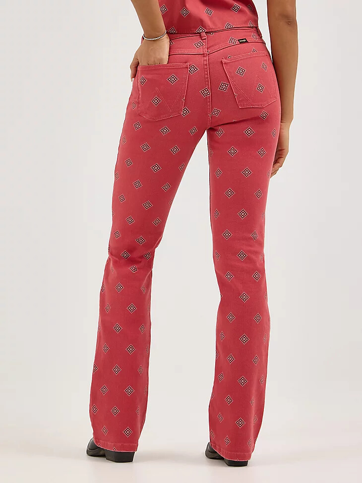 damen-jeans mit auffälligem stiefelprint diamond bay