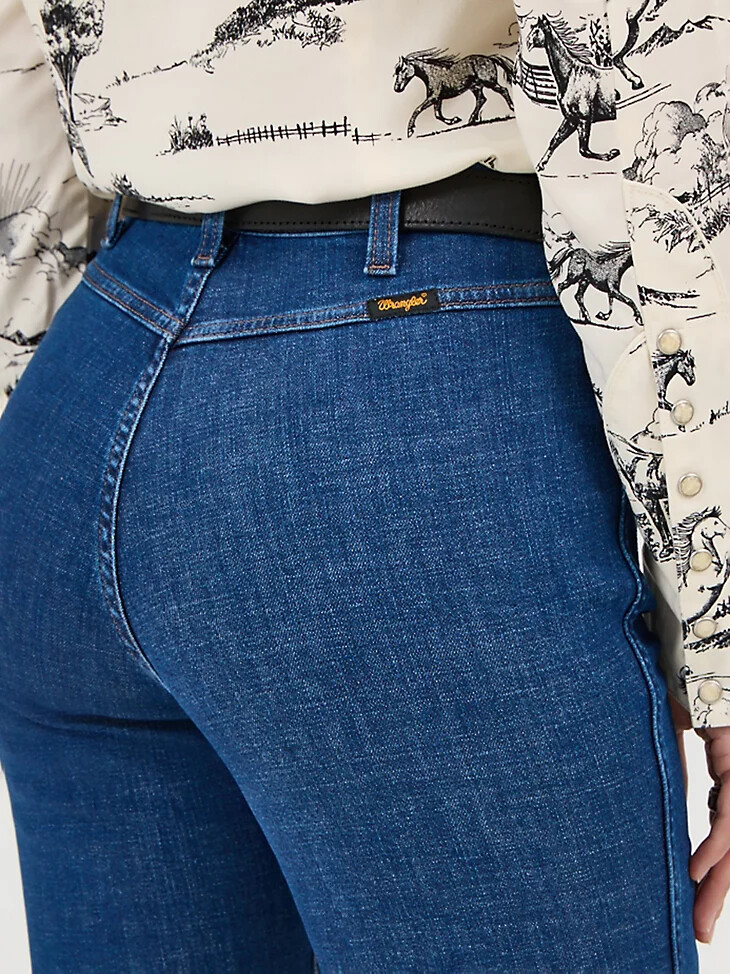 wrangler x lainey wilson bare back flare jeans moonlight wash