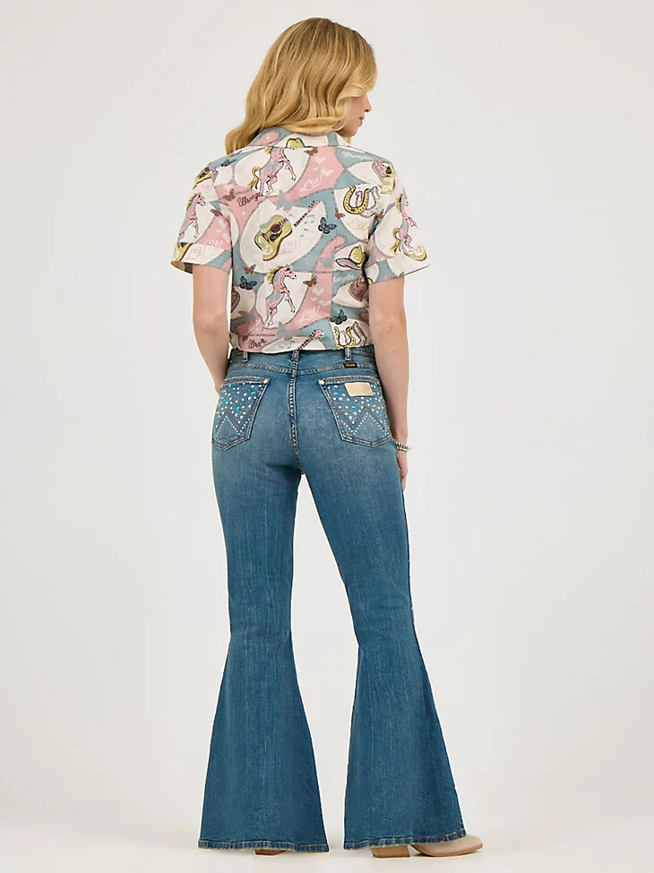 wrangler x lainey wilson bejeweled bell bottoms rock wash