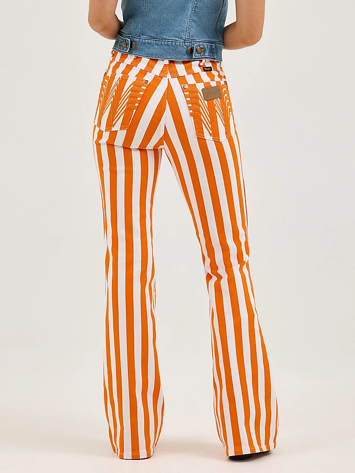 wrangler x whataburger bailey stripe schlagjeans orangeweiß